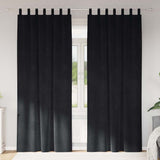 Gordijnen Met Gordijnen 2 Pcs Fluweel Zwart