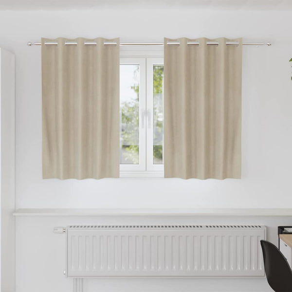 Gordijnen Met Gordijnen 2 Pcs Fluweel Crème