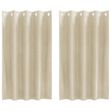 Gordijnen Met Gordijnen 2 Pcs Fluweel Crème