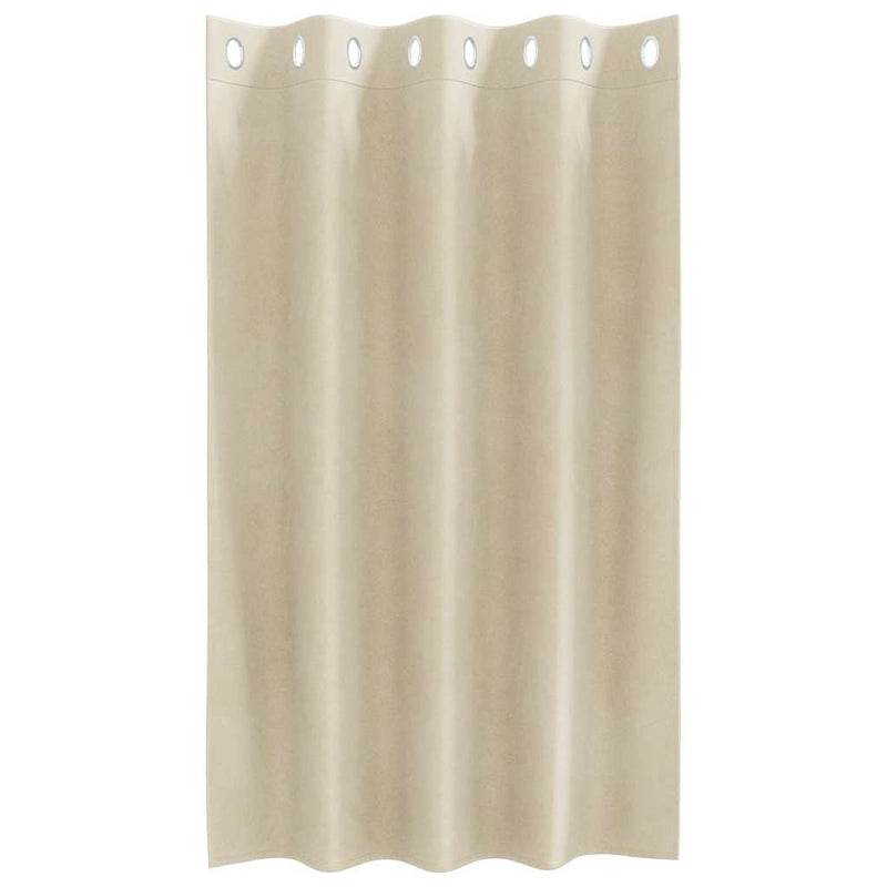 Gordijnen Met Gordijnen 2 Pcs Fluweel Crème