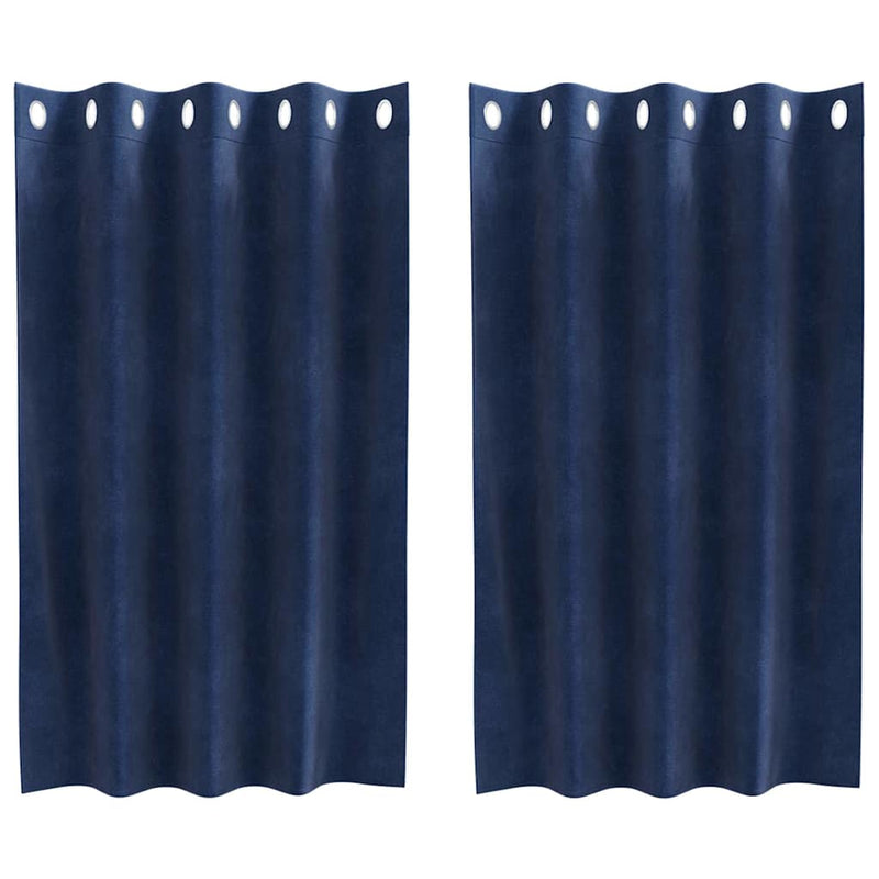 Gordijnen Met Gordijnen 2 Pcs Fluweel Donkerblauw