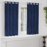 Gordijnen Met Gordijnen 2 Pcs Fluweel Donkerblauw