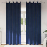 Gordijnen Met Gordijnen 2 Pcs Fluweel Donkerblauw