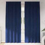 Gordijnen Met Gordijnen 2 Pcs Fluweel Donkerblauw