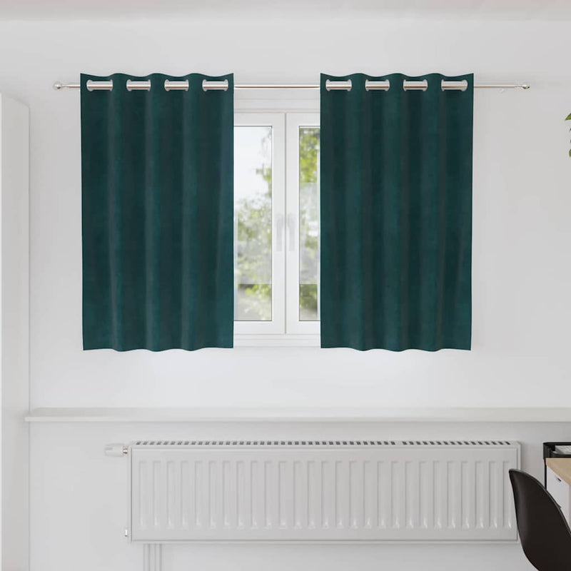 Gordijnen Met Gordijnen 2 Pcs Fluweel Donkergroen