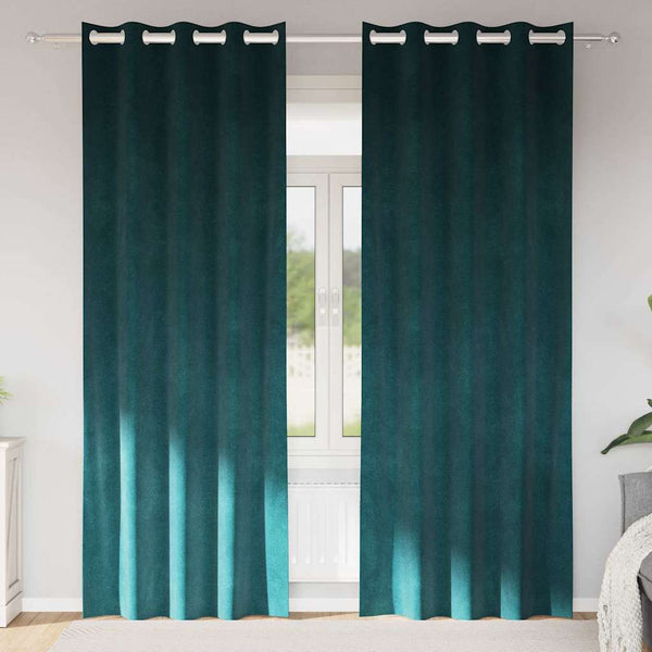 Gordijnen Met Gordijnen 2 Pcs Fluweel Donkergroen