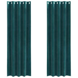 Gordijnen Met Gordijnen 2 Pcs Fluweel Donkergroen