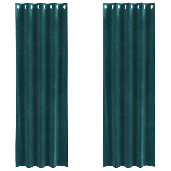 Gordijnen Met Gordijnen 2 Pcs Fluweel Donkergroen