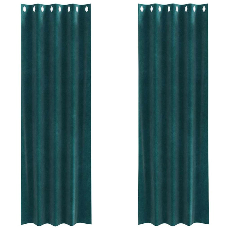Gordijnen Met Gordijnen 2 Pcs Fluweel Donkergroen