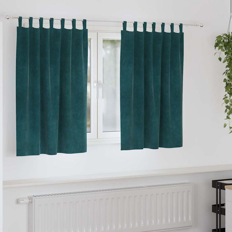 Gordijnen Met Gordijnen 2 Pcs Fluweel Donkergroen