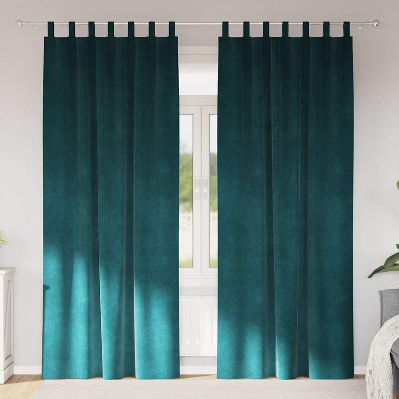 Gordijnen Met Gordijnen 2 Pcs Fluweel Donkergroen