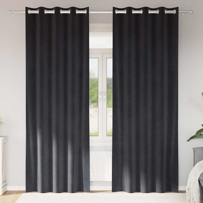 Gordijnen Met Gordijnen 2 Pcs Fluweel Donkergrijs