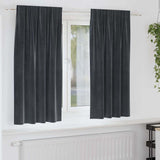 Gordijnen Met Gordijnen 2 Pcs Fluweel Donkergrijs
