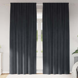 Gordijnen Met Gordijnen 2 Pcs Fluweel Donkergrijs
