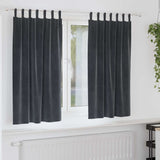 Gordijnen Met Gordijnen 2 Pcs Fluweel Donkergrijs