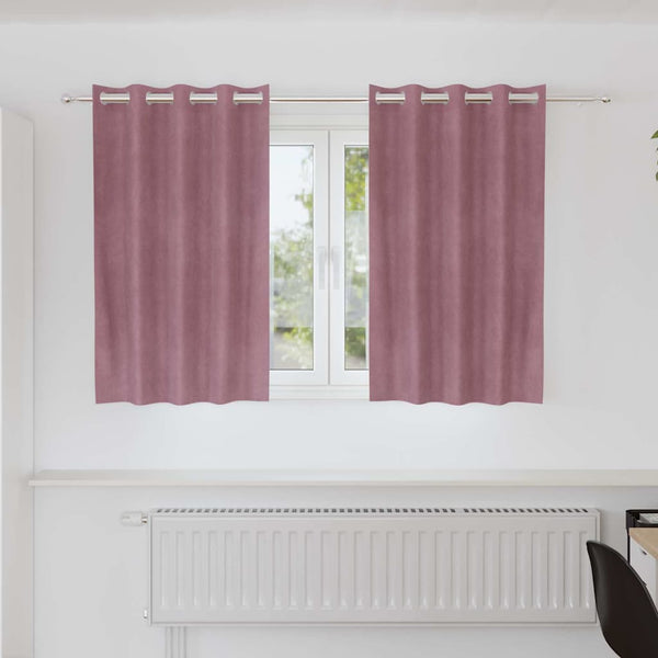 Gordijnen Met Gordijnen 2 Pcs Fluweel Donkerroze
