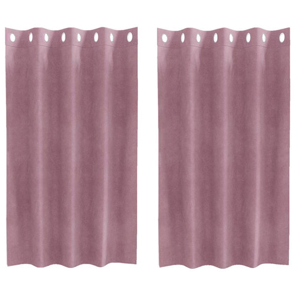Gordijnen Met Gordijnen 2 Pcs Fluweel Donkerroze