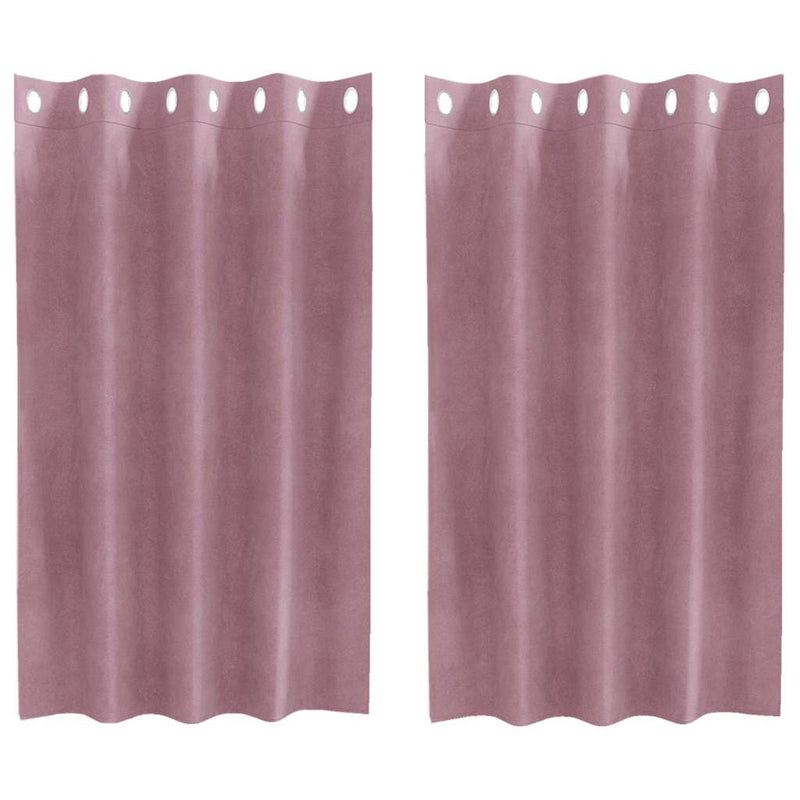 Gordijnen Met Gordijnen 2 Pcs Fluweel Donkerroze
