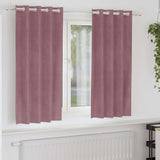 Gordijnen Met Gordijnen 2 Pcs Fluweel Donkerroze