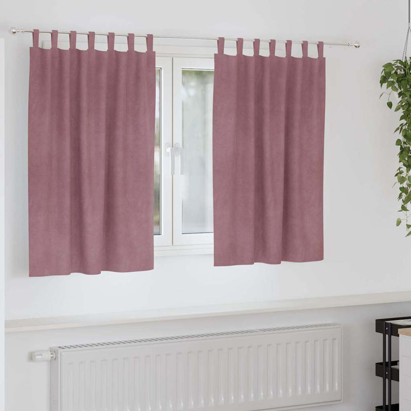 Gordijnen Met Gordijnen 2 Pcs Fluweel Donkerroze