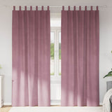 Gordijnen Met Gordijnen 2 Pcs Fluweel Donkerroze