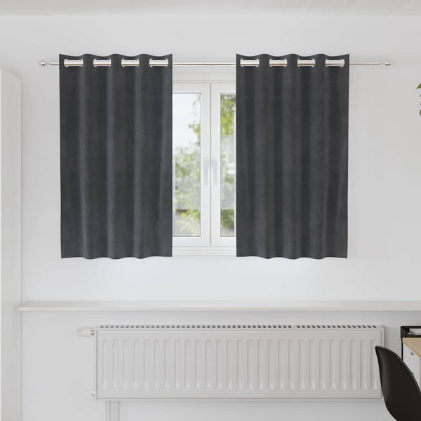 Gordijnen Met Gordijnen 2 Pcs Fluweel Lichtgrijs