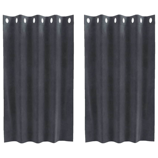 Gordijnen Met Gordijnen 2 Pcs Fluweel Lichtgrijs