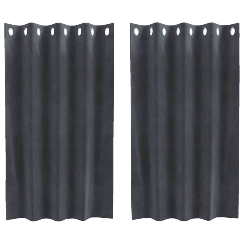 Gordijnen Met Gordijnen 2 Pcs Fluweel Lichtgrijs