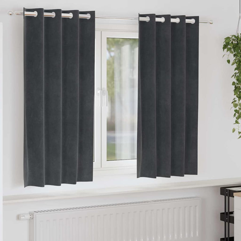 Gordijnen Met Gordijnen 2 Pcs Fluweel Lichtgrijs