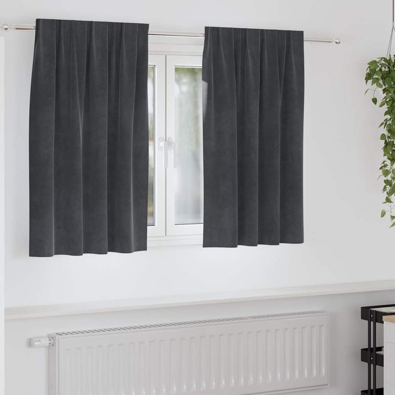 Gordijnen Met Gordijnen 2 Pcs Fluweel Lichtgrijs