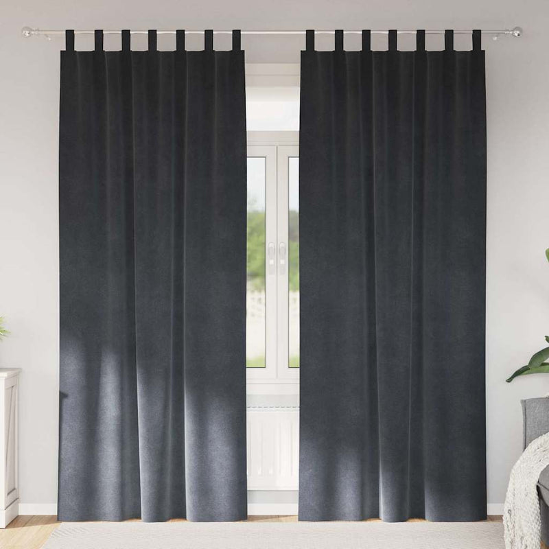 Gordijnen Met Gordijnen 2 Pcs Fluweel Lichtgrijs