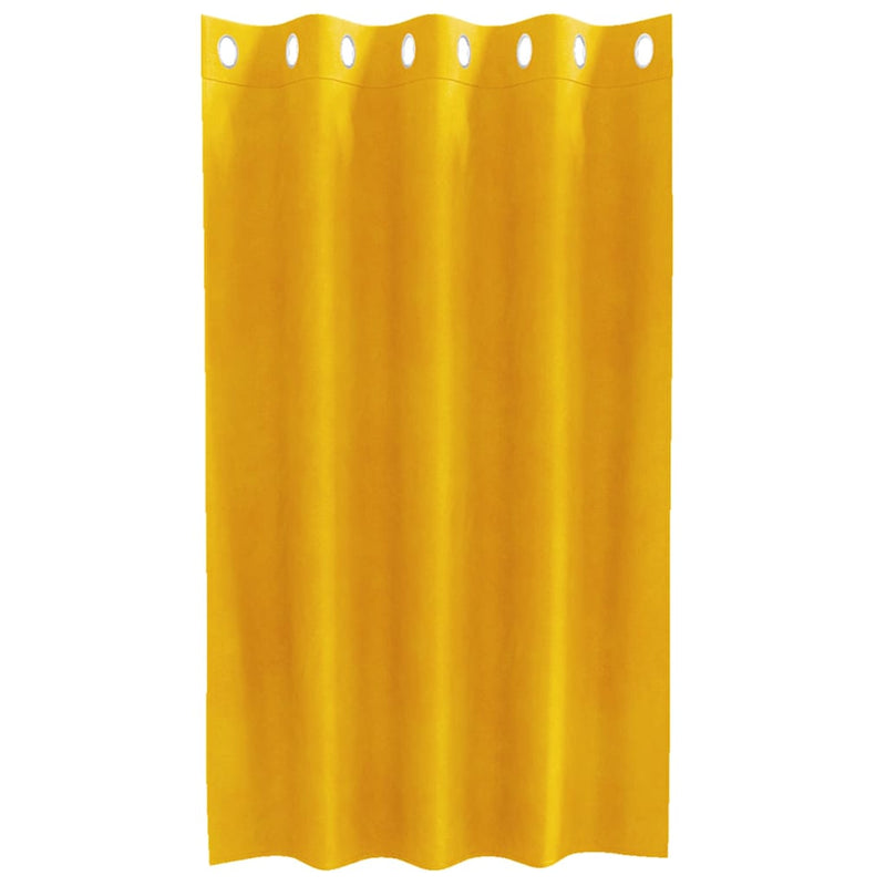 Gordijnen Met Gordijnen 2 Pcs Fluweel Mosterdgeel