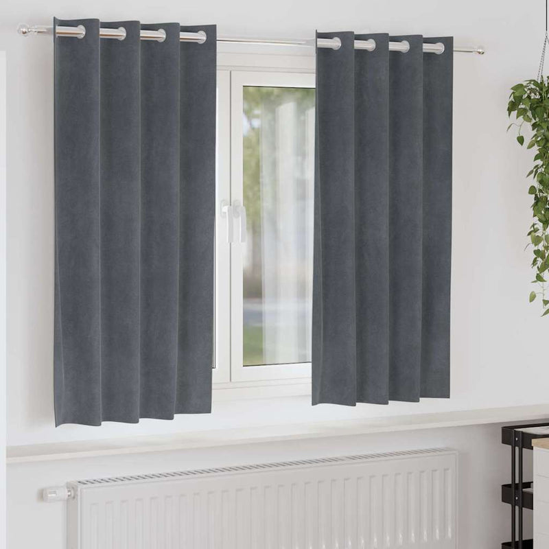 Gordijnen Met Gordijnen 2 Pcs Fluweel Lichtgrijs