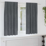 Gordijnen Met Gordijnen 2 Pcs Fluweel Lichtgrijs