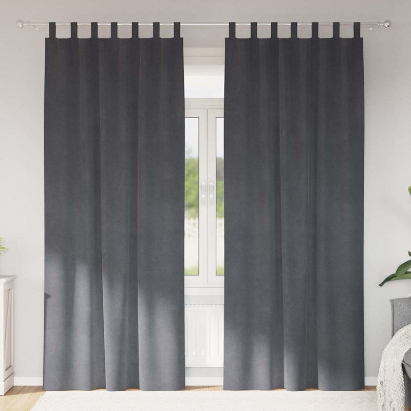 Gordijnen Met Gordijnen 2 Pcs Fluweel Lichtgrijs