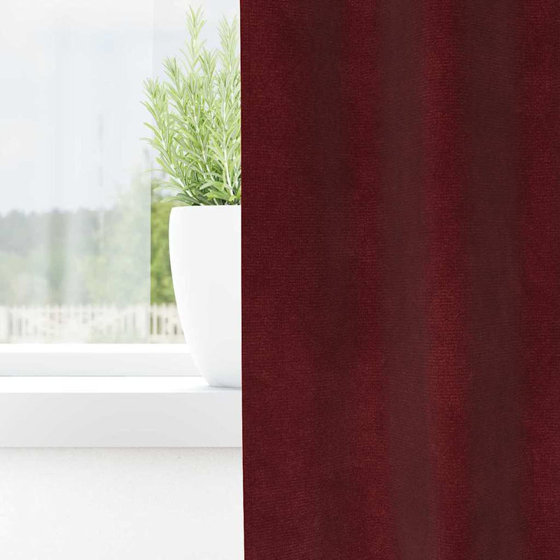 Gordijnen Met Gordijnen 2 Pcs Fluweel Wijnrood