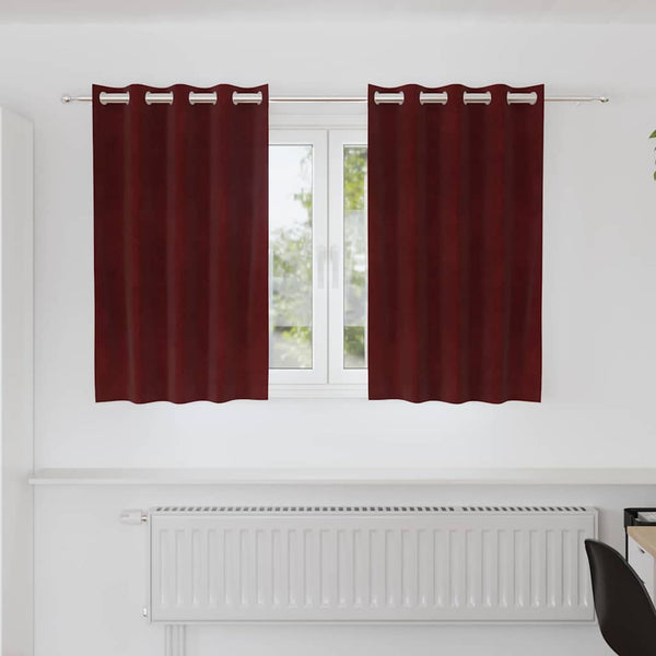 Gordijnen Met Gordijnen 2 Pcs Fluweel Wijnrood