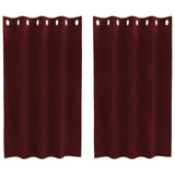 Gordijnen Met Gordijnen 2 Pcs Fluweel Wijnrood