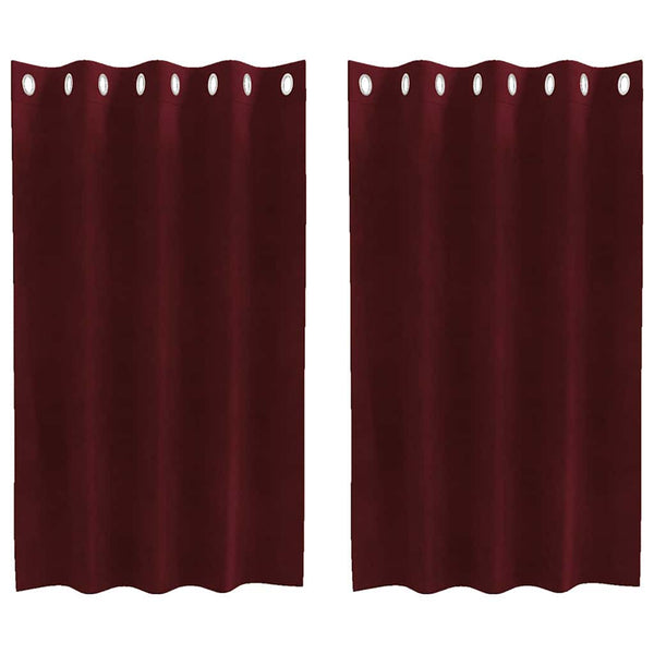 Gordijnen Met Gordijnen 2 Pcs Fluweel Wijnrood