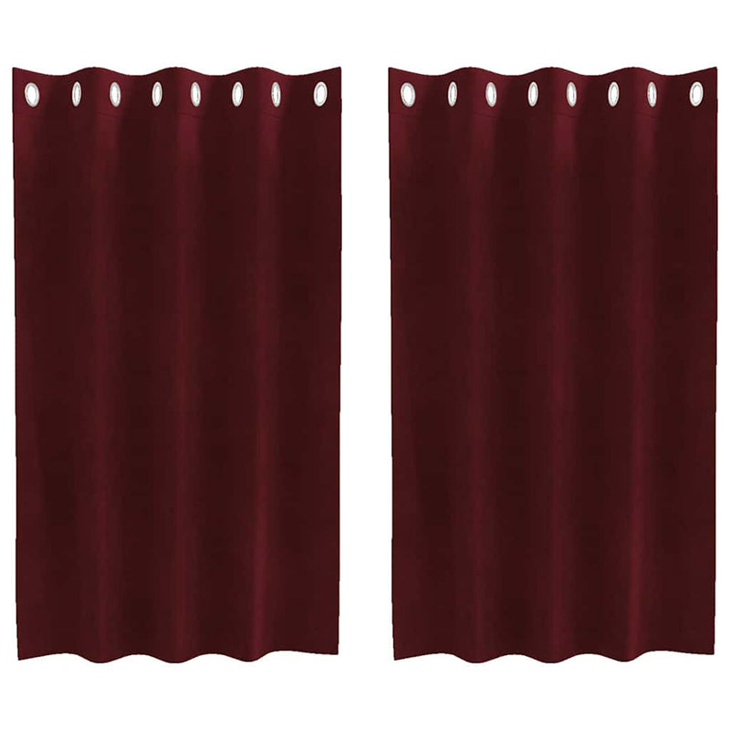 Gordijnen Met Gordijnen 2 Pcs Fluweel Wijnrood