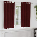 Gordijnen Met Gordijnen 2 Pcs Fluweel Wijnrood