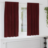 Gordijnen Met Gordijnen 2 Pcs Fluweel Wijnrood