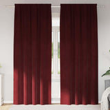 Gordijnen Met Gordijnen 2 Pcs Fluweel Wijnrood