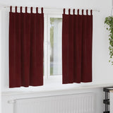 Gordijnen Met Gordijnen 2 Pcs Fluweel Wijnrood