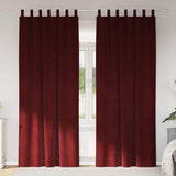 Gordijnen Met Gordijnen 2 Pcs Fluweel Wijnrood