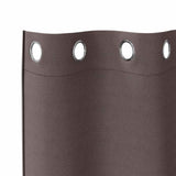 Zwart-Out Gordijnen Met Ringen 2 Pcs 140 X Donkerbruin
