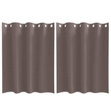 Zwart-Out Gordijnen Met Ringen 2 Pcs 140 X Donkerbruin