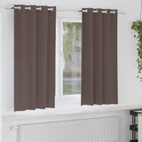 Zwart-Out Gordijnen Met Ringen 2 Pcs 140 X Donkerbruin