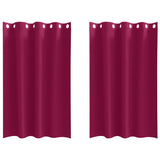 Zwart-Out Gordijnen Met Ringen 2 Pcs 175 X 140 Cm Wijnrood