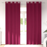 Zwart-Out Gordijnen Met Ringen 2 Pcs 175 X 140 Cm Wijnrood